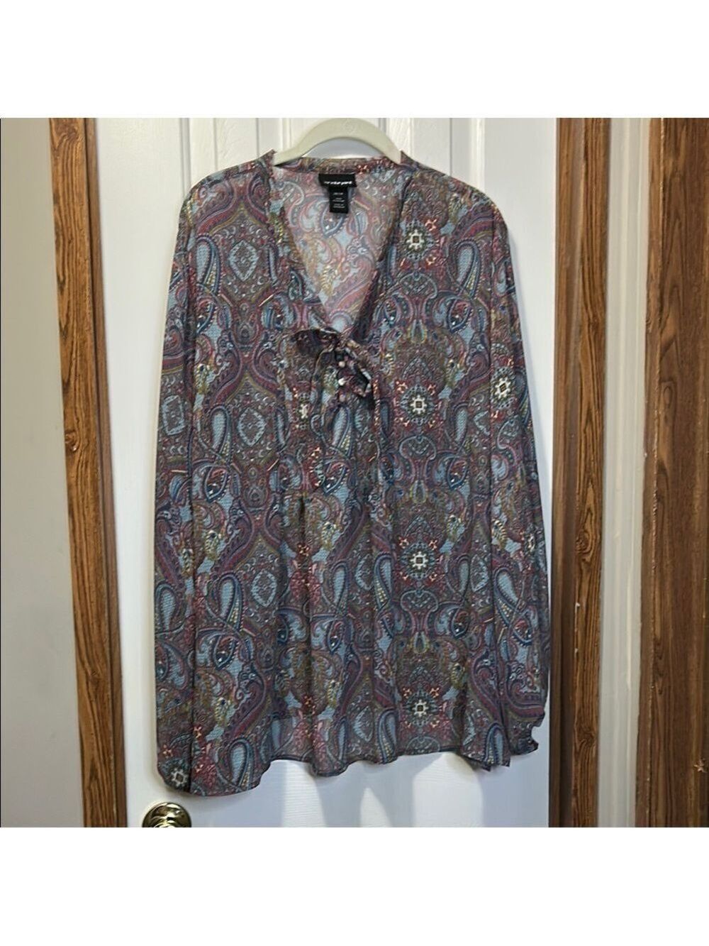Lane Bryant Relaxed Blue Gray Long Sleeve Tunic